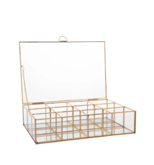 MAISONS DU MONDE Boîte à bijoux en verre et métal doré