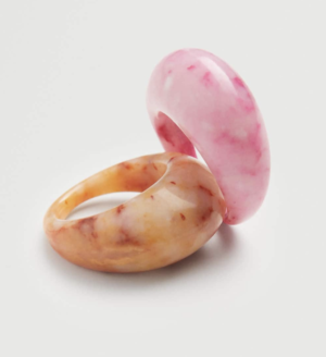 Pack 2 bagues résine mango