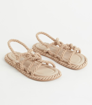 SANDALES PLATES CORDE H&M