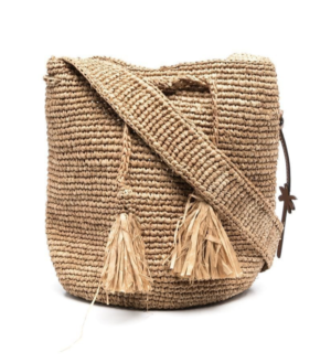 Manebi sac seau Beach à design tressé