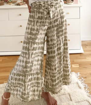 Pantalon large YASMINE VERT MODE IN ELO