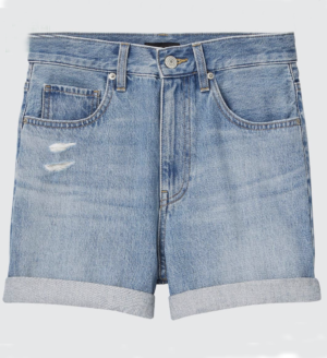 SHORT EN JEAN TAILLE HAUTE FEMME UNIQLO