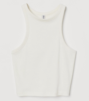 Débardeur côtelé blanc H&M