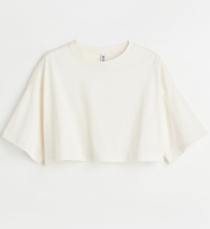 T-shirt court blanc H&M