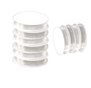 Creative Beads Elasticated Elastic Clear White Nylon Thread for Jewellery Making Crafts Fädeln 7 M 70 M (10 Rolls) 0.7 mm