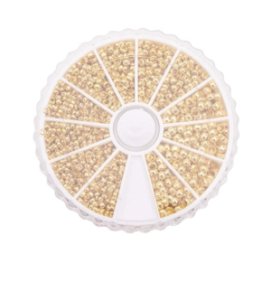 PandaHall Elite – 1800 Pcs 3 Tailles Perles à écraser en Laiton Perles Tube à Sertir Perle Ronde Doré pour la Fabrication de Bijoux