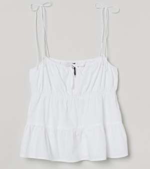 Top avec détail noué BLANC h&m