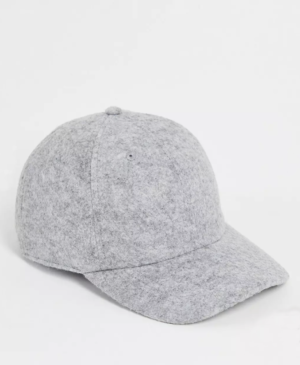 ASOS DESIGN – Casquette de baseball en feutre – Anthracite
