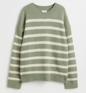 H&M+ Pull en maille côtelée vert