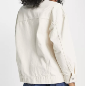 Mango – Veste en jean oversize – Écru