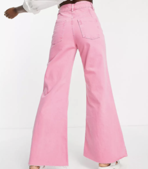 River Island – Jean ultra évasé – Rose vif