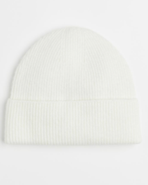 Bonnet en maille côtelée BLANC h1m