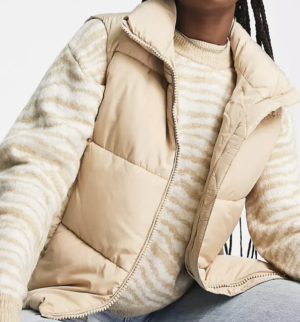 New Look – Gilet sans manches coupe carrée – Camel