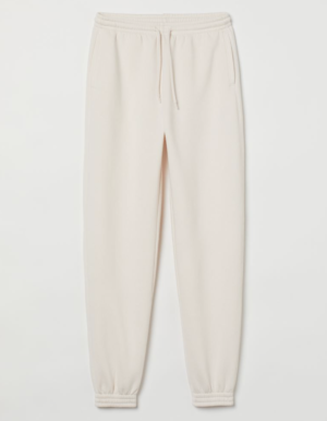Pantalon jogger taille haute beige H&M