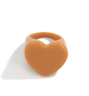 DRÔLE D’OISEAU Bague COEUR ORANGE