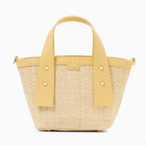VANESSA WU Petit panier Juliana en raphia beige