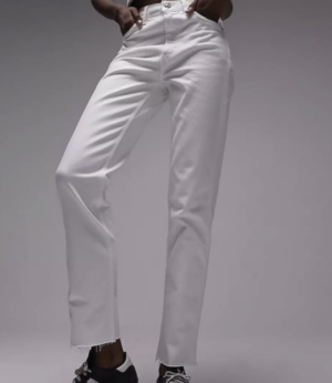 Topshop Tall – Jean droit – Blanc