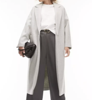 Topshop – Manteau non doublé à enfiler – Gris chiné