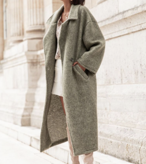 Solal Kaki Chiné – Manteau Laine Pretty Wire