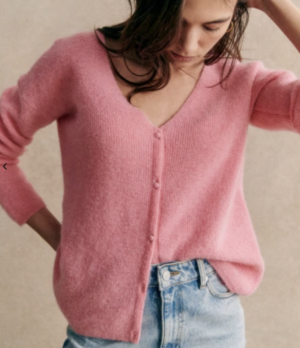 GILET BARRY Rose Bonbon Sézane