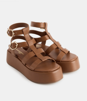 Sandales ACHILLIA – CUIR COGNAC BONS BAISERS PARIS