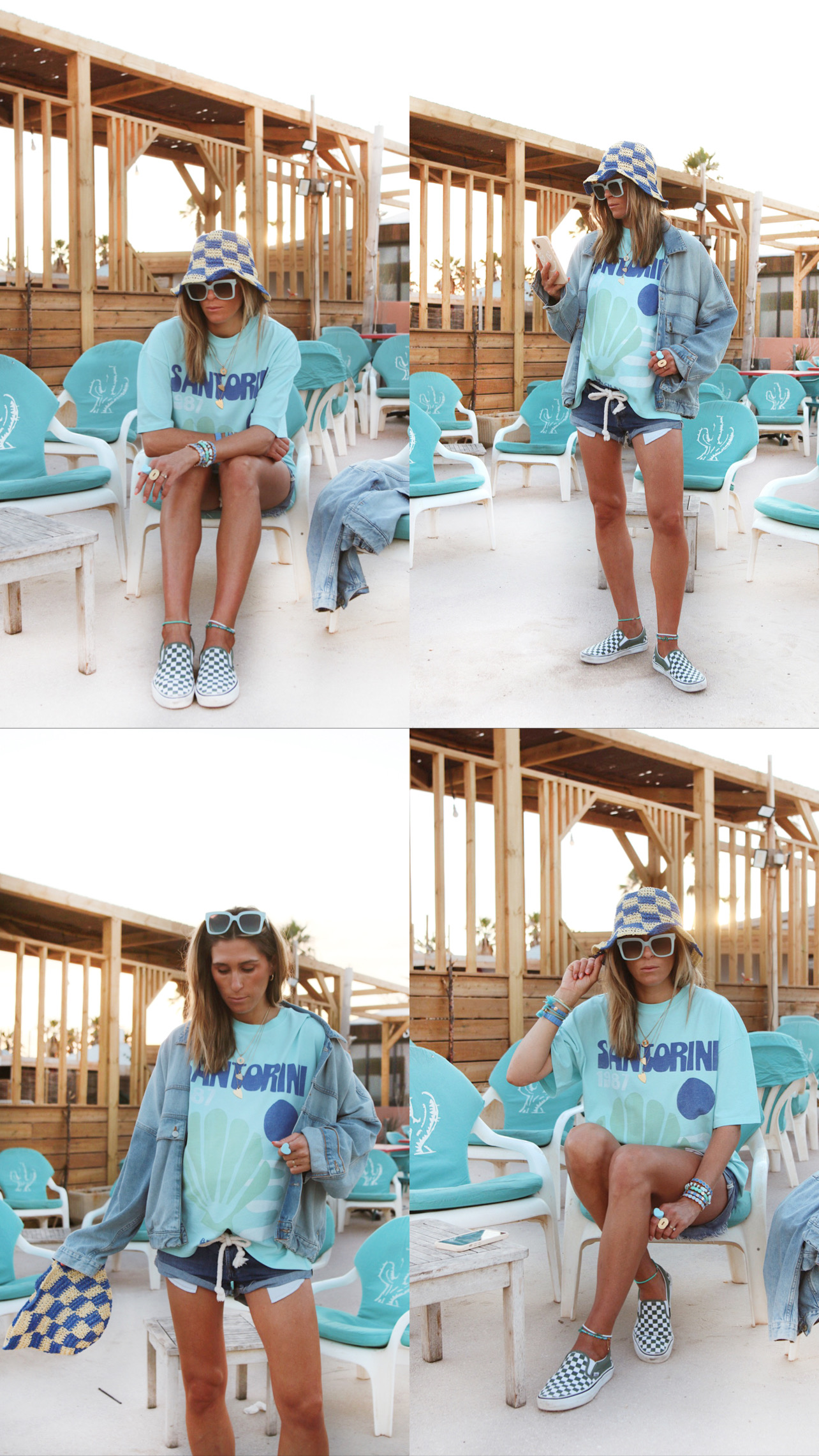 www.chonandchon.com t-shirt bleu santorini