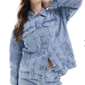 ONLY – Veste en jean oversize – Bleu délavé