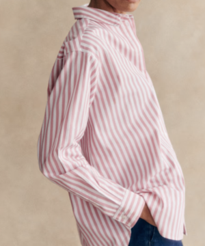 Chemise Max Rayures Bois De Rose Ecru Sézane