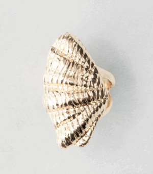 Bague coquillage dorée H&M