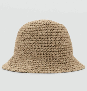 MANGO Chapeau bob paille fil textile