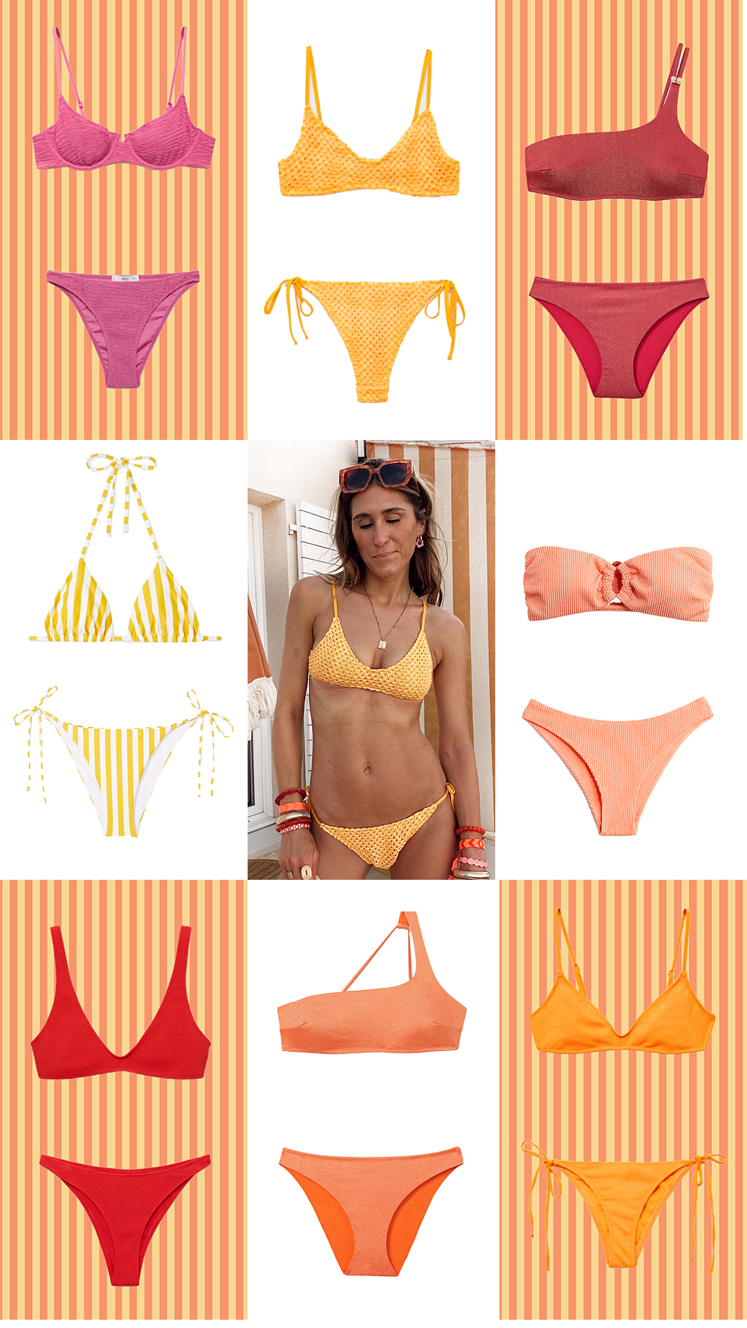 www.chonandchon.com bikinis orange rouge rose jaune