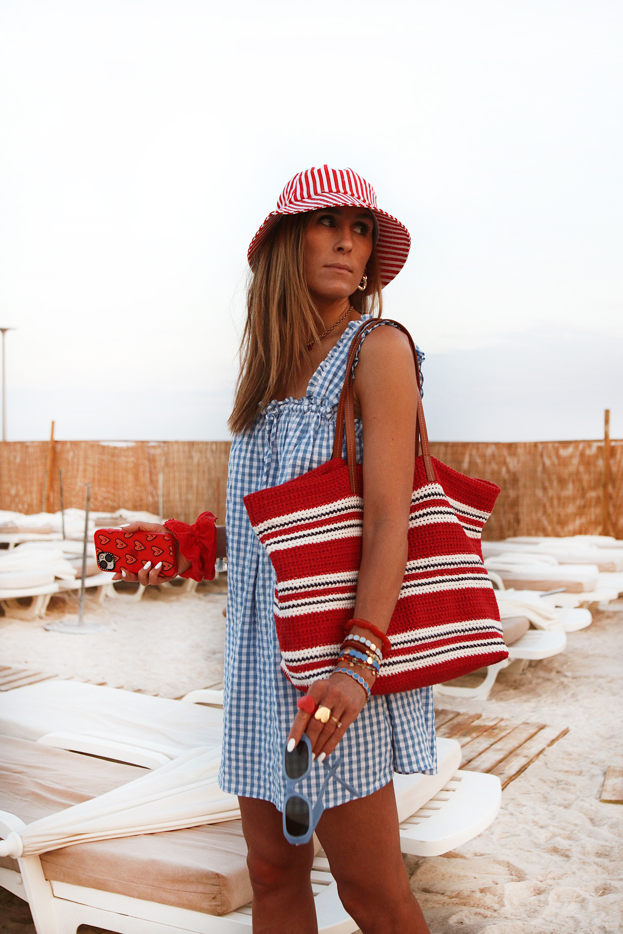 www.chonandchon.com robe vichy bleu sac plage rouge