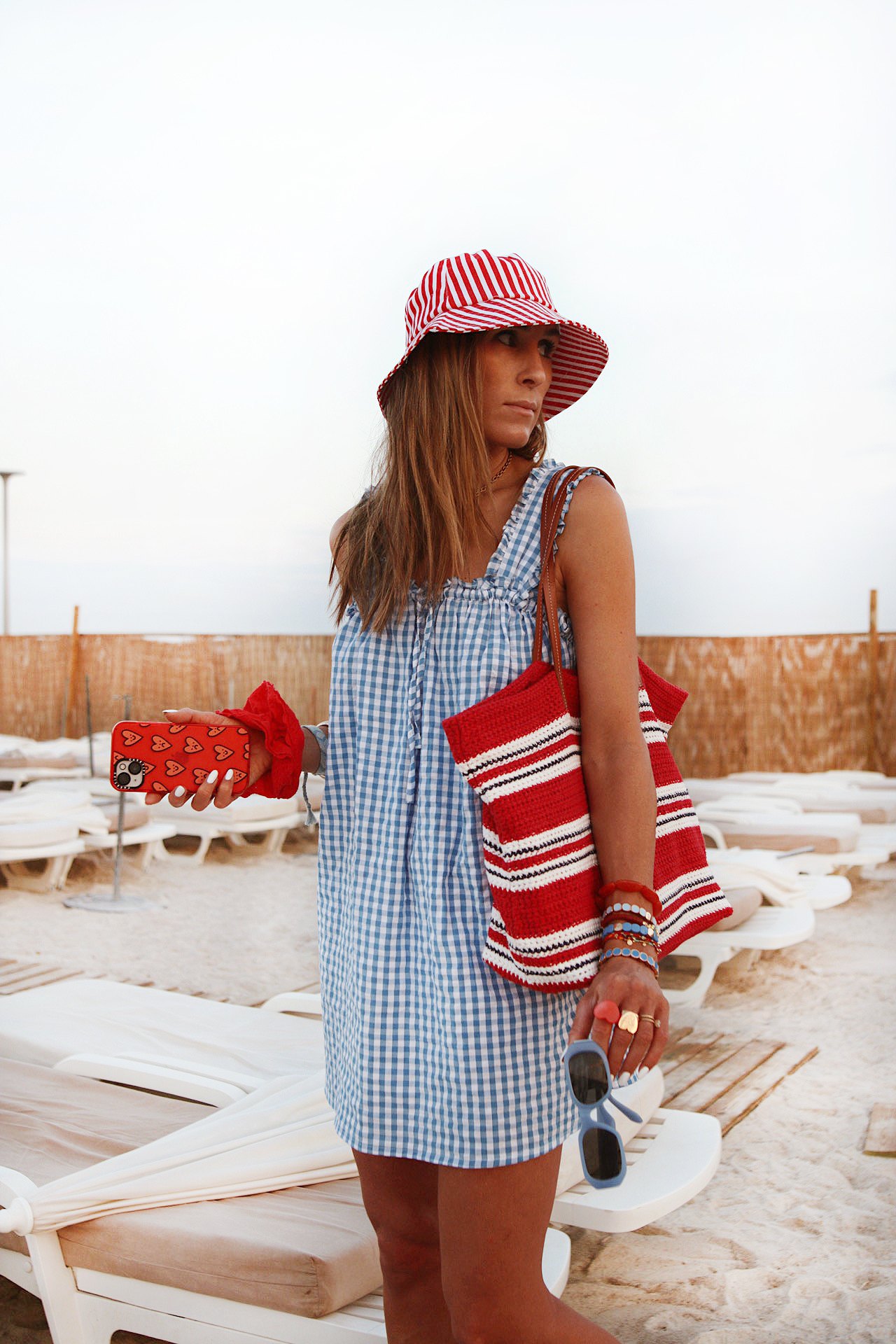 www.chonandchon.com robe vichy bleu sac plage rouge