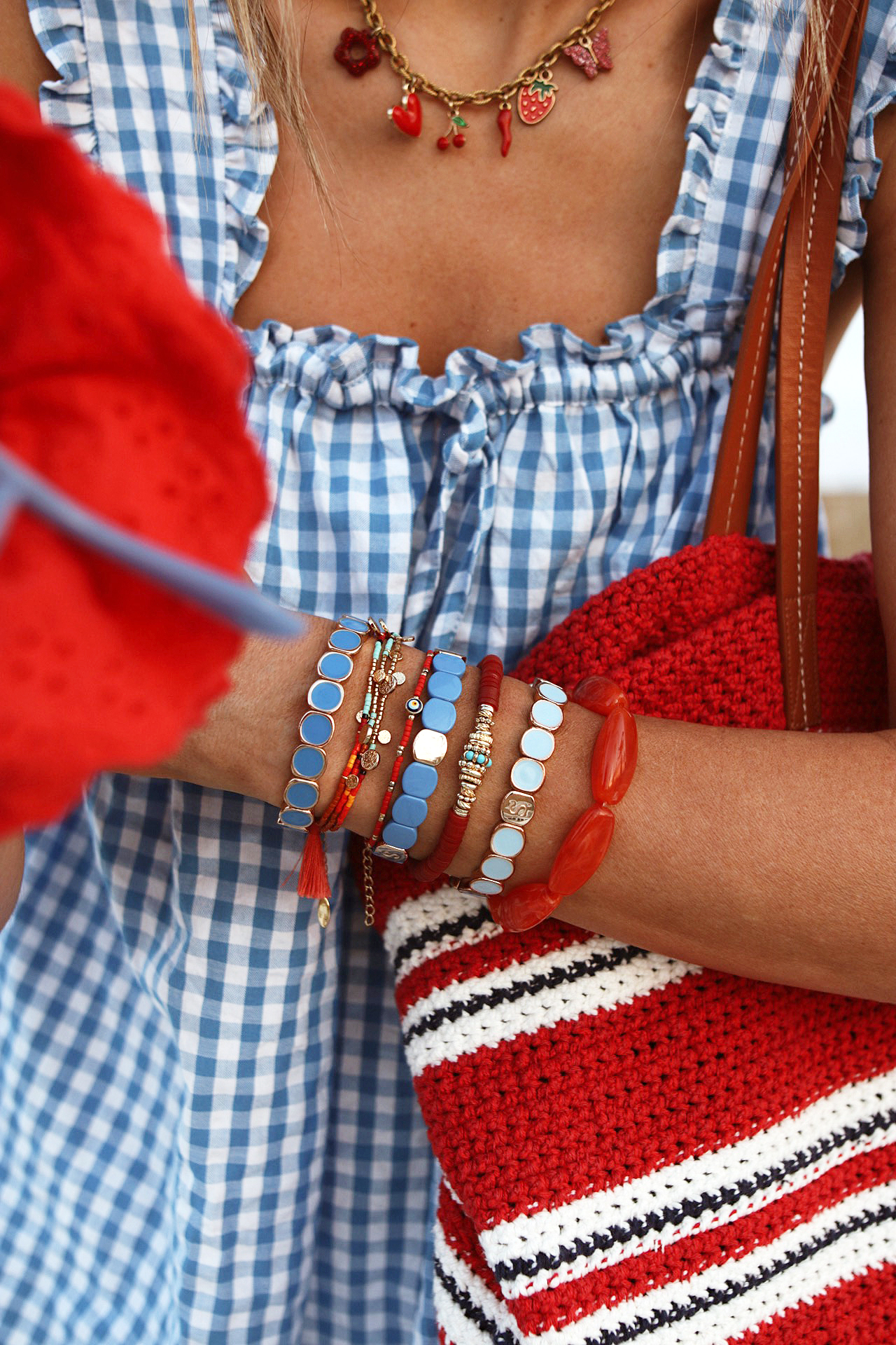 www.chonandchon.com robe vichy bleu sac plage rouge