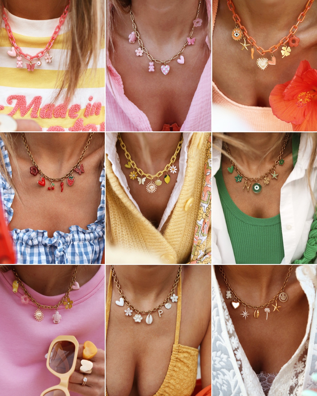 colliers chams colorés www.honandchon.com rêveuse créatrice bijoux