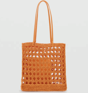 Sac cabas fibre naturelle ajouré Mango