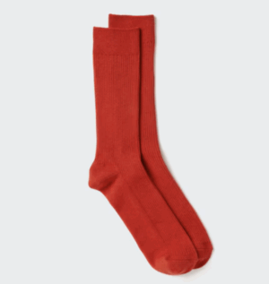 Chaussettes colorées rouge corail Uniqlo