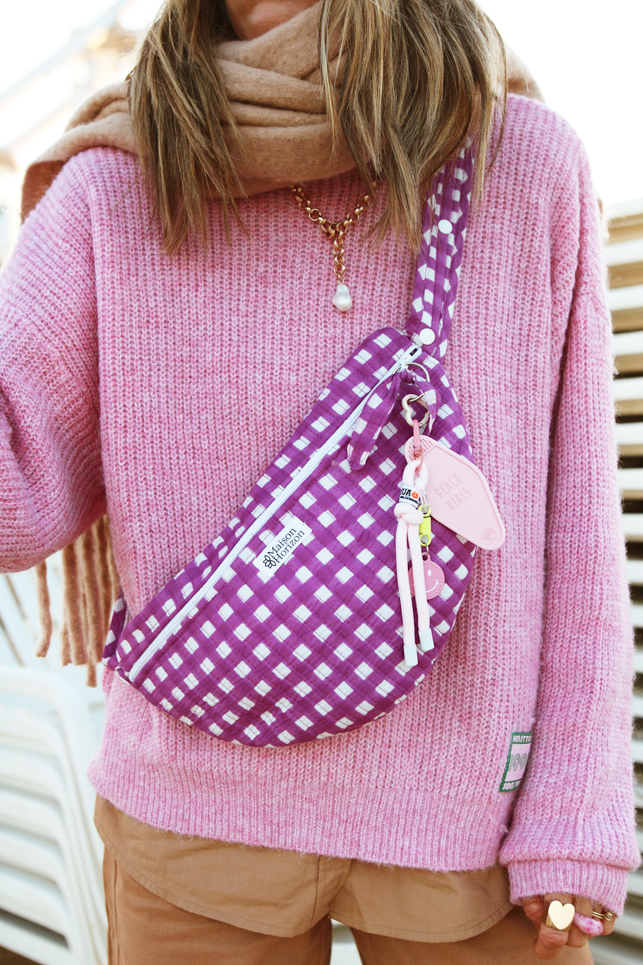www.chonandchon.com pull laine rose pull and bear sac banane vichy violet maison horizon