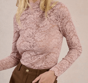 MOLLY BRACKEN Top semi-transparent en dentelle