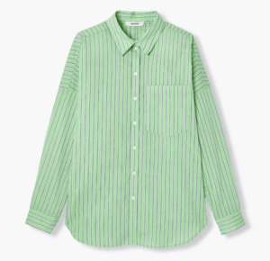 exclu web RUBY Maxi-chemise Femme – Rayé vert PROMOD