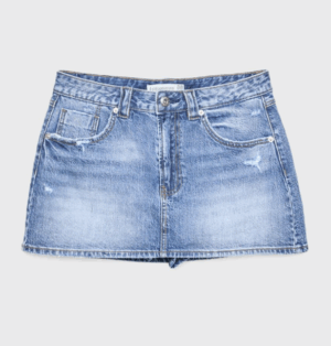 D62 Jupe-short en denim stradivarius
