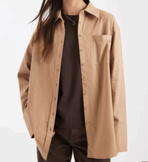 ASOS DESIGN – Chemise oversize avec poignets larges – Camel