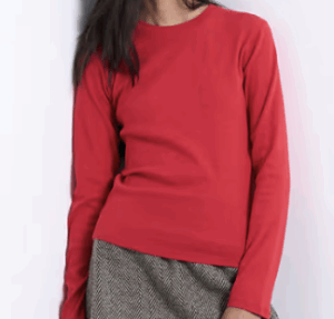 Topshop – Everyday – T-shirt à manches longues – Rouge