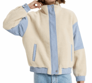 ROXY Veste oversize en sherpa avec bloc de velours côtelé WRAP IT UP CORD.
