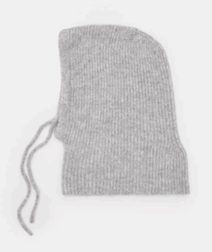 Cagoule en grosse maille grise pull and bear