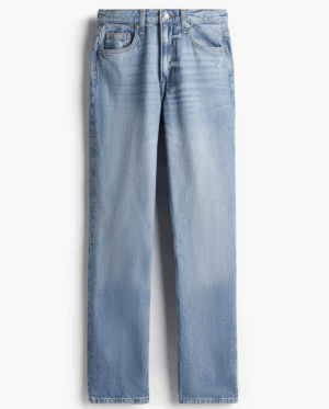 Straight High Jeans bleu H&M