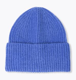 Bonnet côtelé à revers Femme – Bleu promod