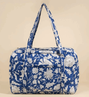 Sac Week-end ou à langer Lola Bleu impérial Floral maison horizon