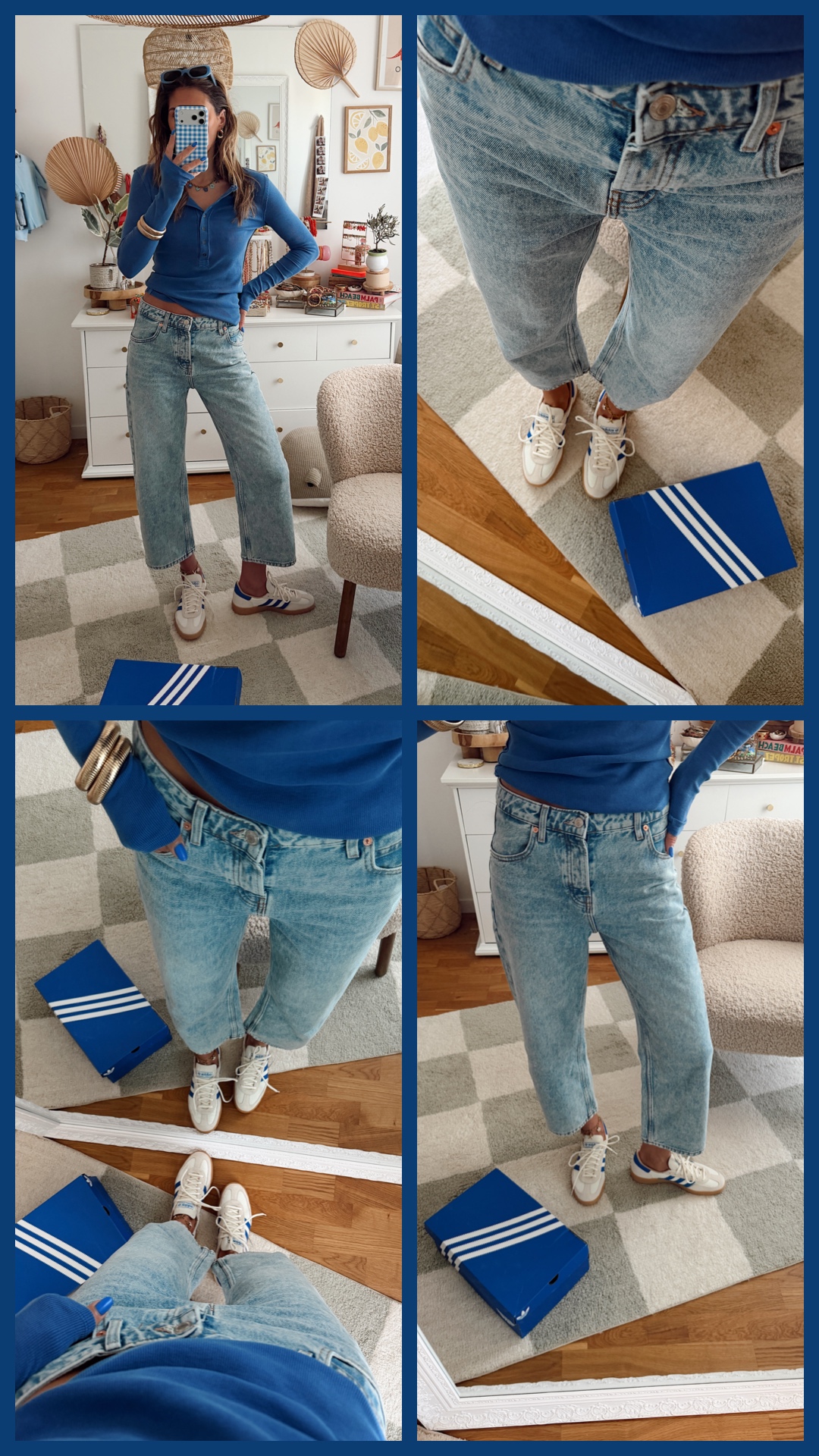 www.chonandchon.com jean free people top bleu manches longues Adidas originals baskets bleu blanc