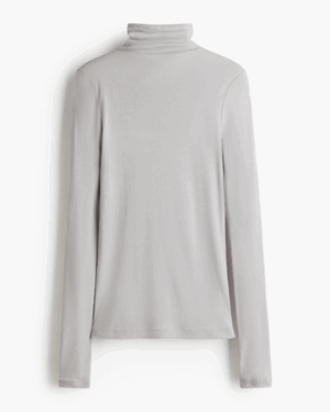 Top en coton pima avec col cheminée gris H&M